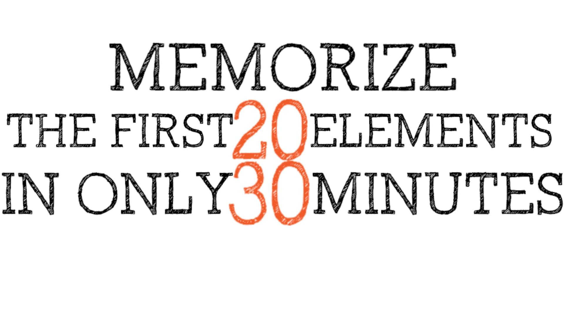 How To Memorize The First 20 Elements Of Periodic Table Memorize The First 20 Elements Of Periodic Table